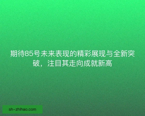 期待85号未来表现的精彩展现与全新突破，注目其走向成就新高