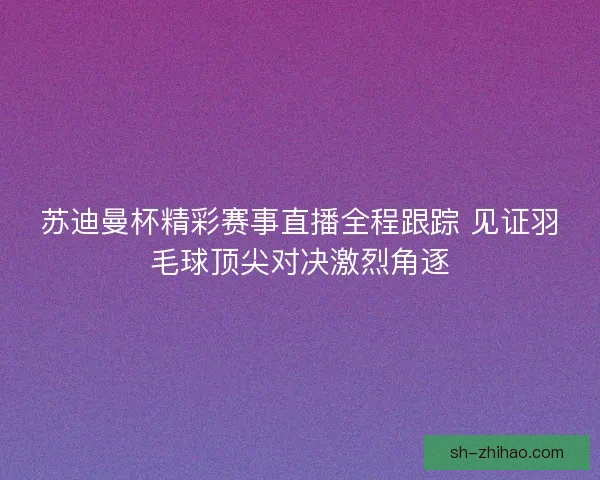 苏迪曼杯精彩赛事直播全程跟踪 见证羽毛球顶尖对决激烈角逐