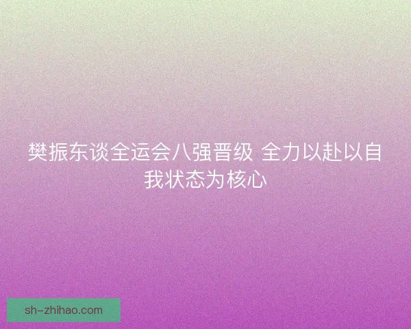 樊振东谈全运会八强晋级 全力以赴以自我状态为核心