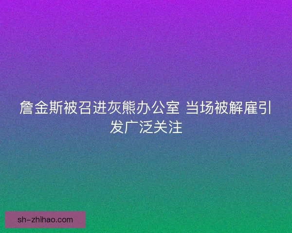 詹金斯被召进灰熊办公室 当场被解雇引发广泛关注